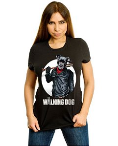 Camiseta Baby Look Cachorro The Walking Dog