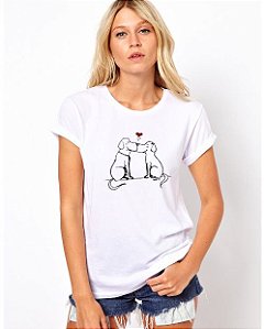 Camiseta Baby Look Cachorro Apaixonado