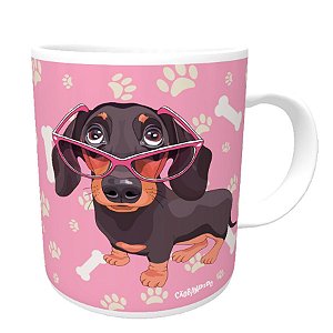 Caneca Dachshund de Óculos