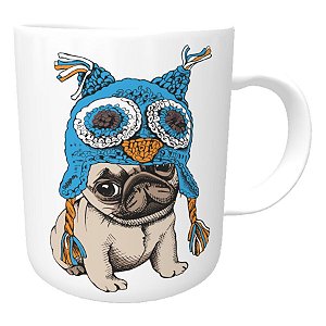 Caneca Cachorro Pug Coruja