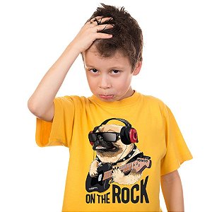 Camiseta Infantil Pug On The Rock