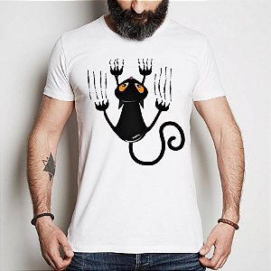 Camiseta Gato Preto Arranhando