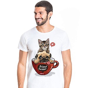 Camiseta Gato e Cachorro - Friend Forever