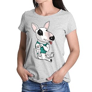 Camiseta Baby Look Bull Terrier I Love Mom