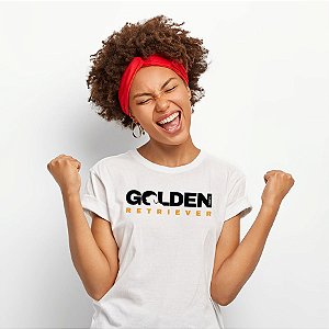 Camiseta Baby Look Golden Retriever Logotipo