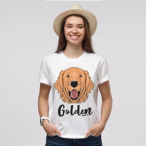 Camiseta Baby Look Cachorro Golden