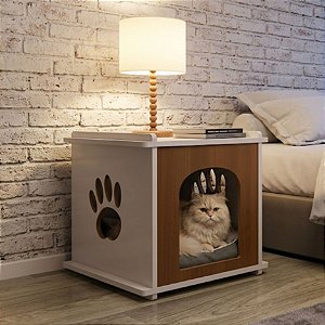 Mesa De Cabeceira Pet Casinha Cachorro Gato Madeira Mdf