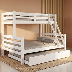 Cama Treliche Casal Solteiro Madeira Maciça Auxiliar Casal