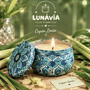 Vela Aromática Na Lata - Capim Limão