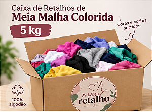 Caixa de Retalhos de Meia Malha Colorida – 5 kg