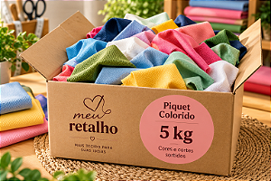 Caixa de Retalhos de Piquet Colorido – 5 kg