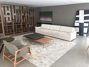 Tapete de couro Branco peça 10x10- Nobre Couros