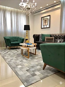 Tapete de couro Quadriculado Cinza Claro- Nobre Couros