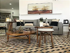 Tapete de couro Quadriculado 3D MARVIN- Nobre Couros