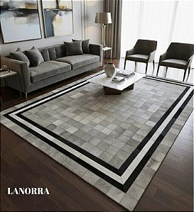 Tapete de couro LONARRA Quadriculado Griss- Nobre couros