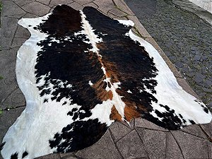 Tapete de couro 2,50x2,15Tricolor Colombiana Peça única- Nobre couros