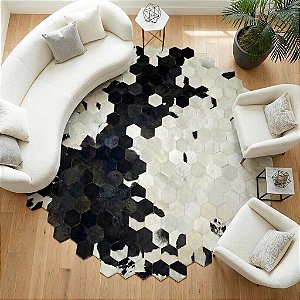 Tapete de couro Redondo Hexagonal- Nobre couros