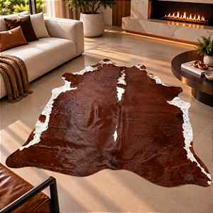 Tapete de couro Bovino Hereford 2,00x2,25 -Nobre couros