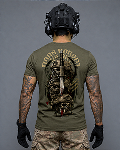 Camiseta Ronin Tactical Apparel Preta com Estampa nas Costas
