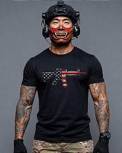 Camiseta Militar AR-15 EUA Ronin Apparel Preta
