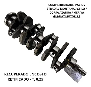 Eixo Virabrequim Gm 1.8 Palio Montana Stilo Corsa T. 0.25