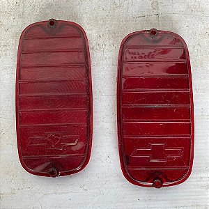 Par Lente Lanterna Traseira A10 C10 D10 C14 Com Gravata Gm Vermelho