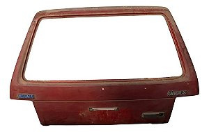 Tampa Traseira Porta Malas Fiat Uno 80/92 Folga Dobradiça Vermelho