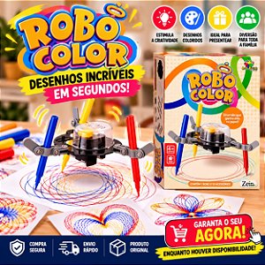 Robô de Desenho Infantil RoboDraw 3 Canetinhas Coloridas