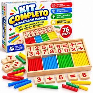 Caixa Matemática Educativa EducaPlay Madeira Infantil 76 Pçs