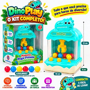 Máquina Pega Prêmio Dinossauro DinoPlay Infantil Polibrinq