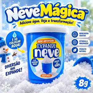 Neve Artificial Expande 8g Slime Sensorial Brinquedo Infantil