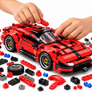 Carro Blocos de Montar 339 Peças Pull Back Racing Infantil