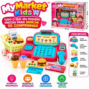 Caixa Registradora Infantil Mercadinho Carrinho Acessórios