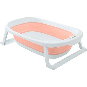 Banheira Retrátil Dobrável Em Silicone De Bebe (Rosa)