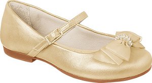 sapato dourado infantil pampili