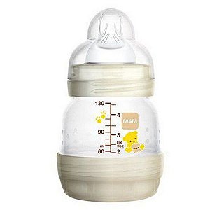 Mamadeira mam Anti-Cólica e Auto-Esterilizável 130ml Bege 4651