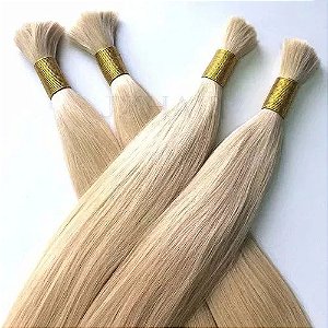 Cabelo Humano  Loiro Claro Cor 10 Liso  50cm 50 Gramas