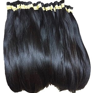 Cabelo Humano Castanho Liso Natural 40/45cm 100 gramas