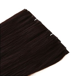 Mega Hair Fita Adesiva Invisivel Castanho 50cm kit Cabeça Inteira 10 Peças com 150gramas
