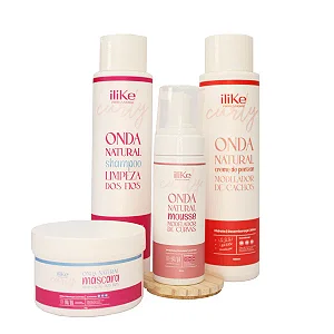 ILike Onda Natural KIT 4 Produto - shampoo, Mousse, Mascara e Creme de Pentear 3ABC