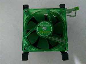 Cooler/dissipador Evercool verde com base de cobre para procs socket pga478 seminovo testado