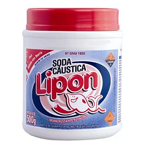 SODA CAUSTICA LIPON 500G HIDROXIDO SODIO ONU 1823 , 8 II