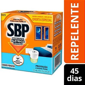 INSETICIDA SBP 45 NOITES REFIL 35 ML COM APARELHO CHEIRO SUAVE