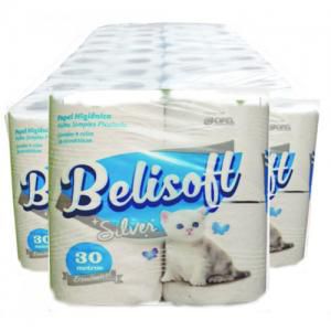 PAPEL HIGIENICO BELISOFT SILVER F. SIMPLES 04 X 30 METROS