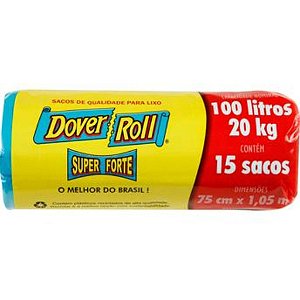 SACO LIXO DOVER ROLL EC. 100 LITROS C/ 15 UNID. RE