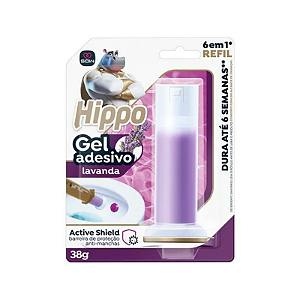 GEL SANITARIO  ADESIVO HIPPO APARELHO LAVANDA  38 GRAMAS