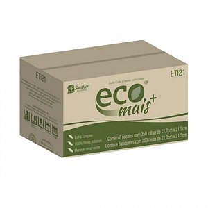 SANTHER TOALHA DE PAPEL ECO FOLHA SIMPLES INTERFOLHA 06 X 350 FOLHAS - REF: ETI21