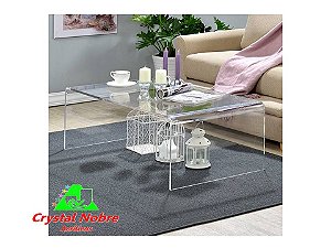 Mesa De Centro Acrílico Formato U Linha Home Luxe