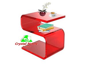 Mesa Lateral de Acrílico Vm Transp Formato S Linha Home Luxe