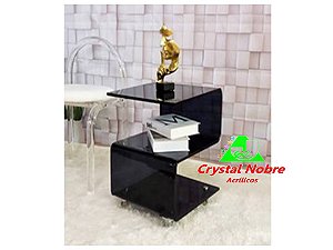 Mesa Lateral de Acrílico Formato S Prt Abrilhantado Home Luxe